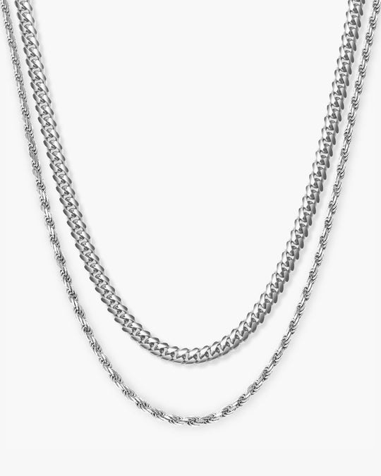 Women's Cuban Link + Rope Chain Stack - Image 1/2