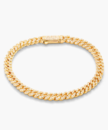 Picture of Women's Iced Out Cuban Link Bracelet - Gold