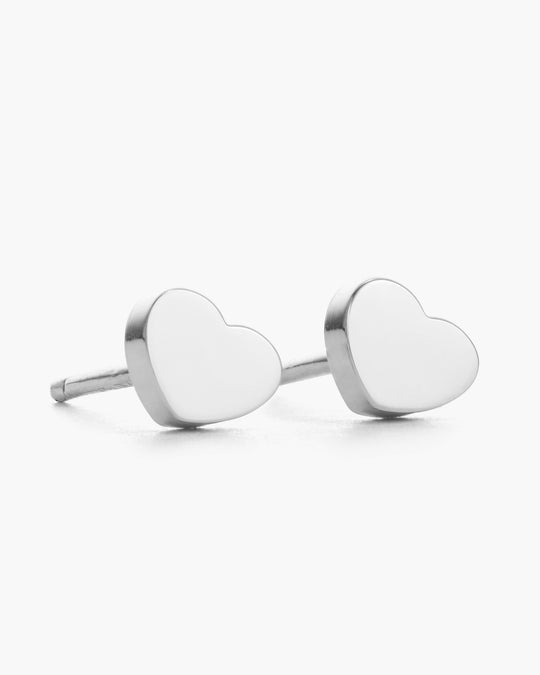 Women's Mini Heart Earrings - Silver - Image 1/2