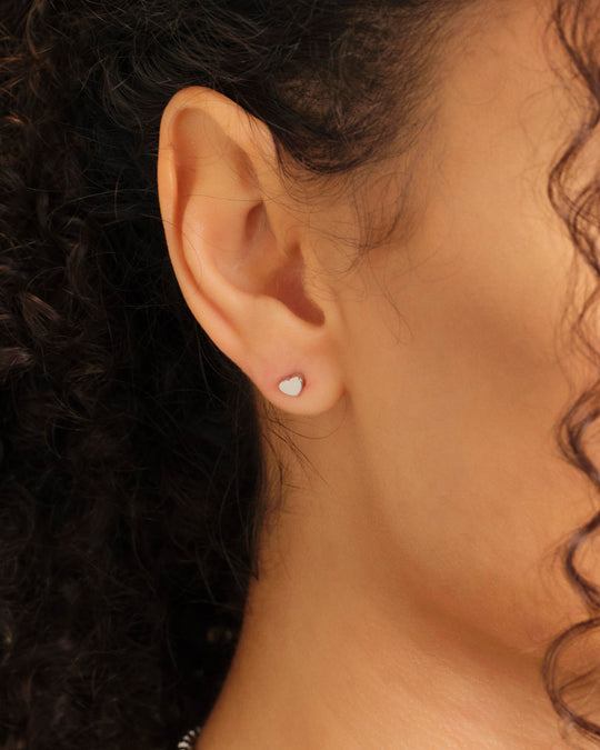Women's Mini Heart Earrings  Silver - Image 2/7