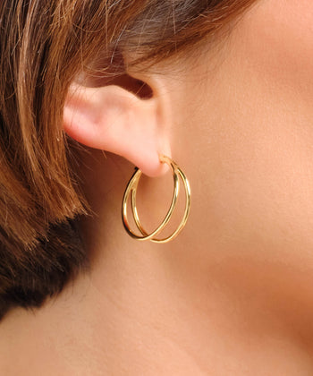 Women's Split Hoop Earrings - Gold