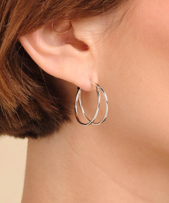 Picture of Women's Split Hoop Earrings - Silver