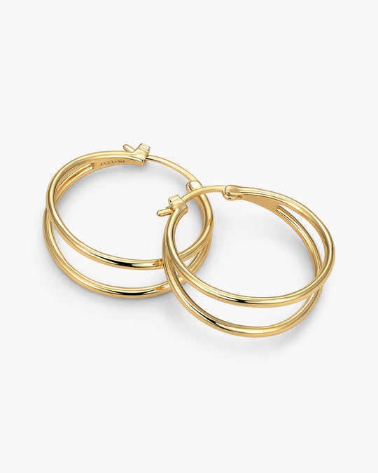 Women's Split Hoop Earrings - Gold - Image 1/2