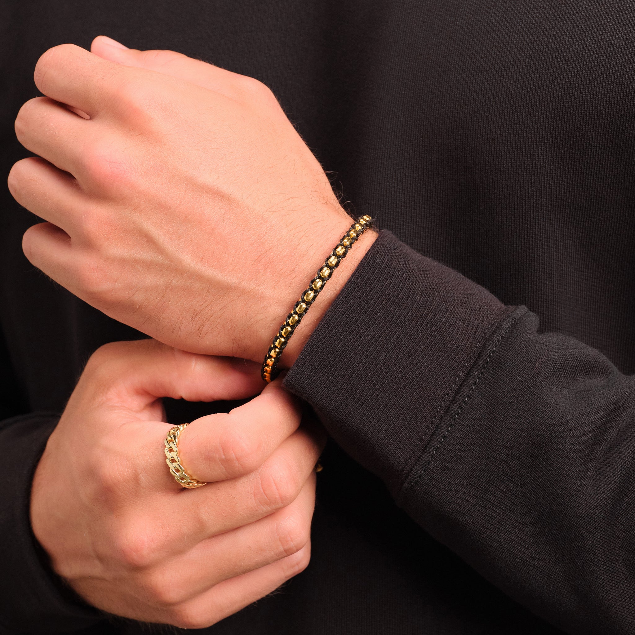 JAXXON Black Avenue Cuff Bracelet | Size Medium/Large