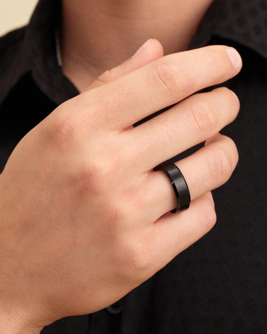 Beveled Tungsten Band - Black - Image 2/2