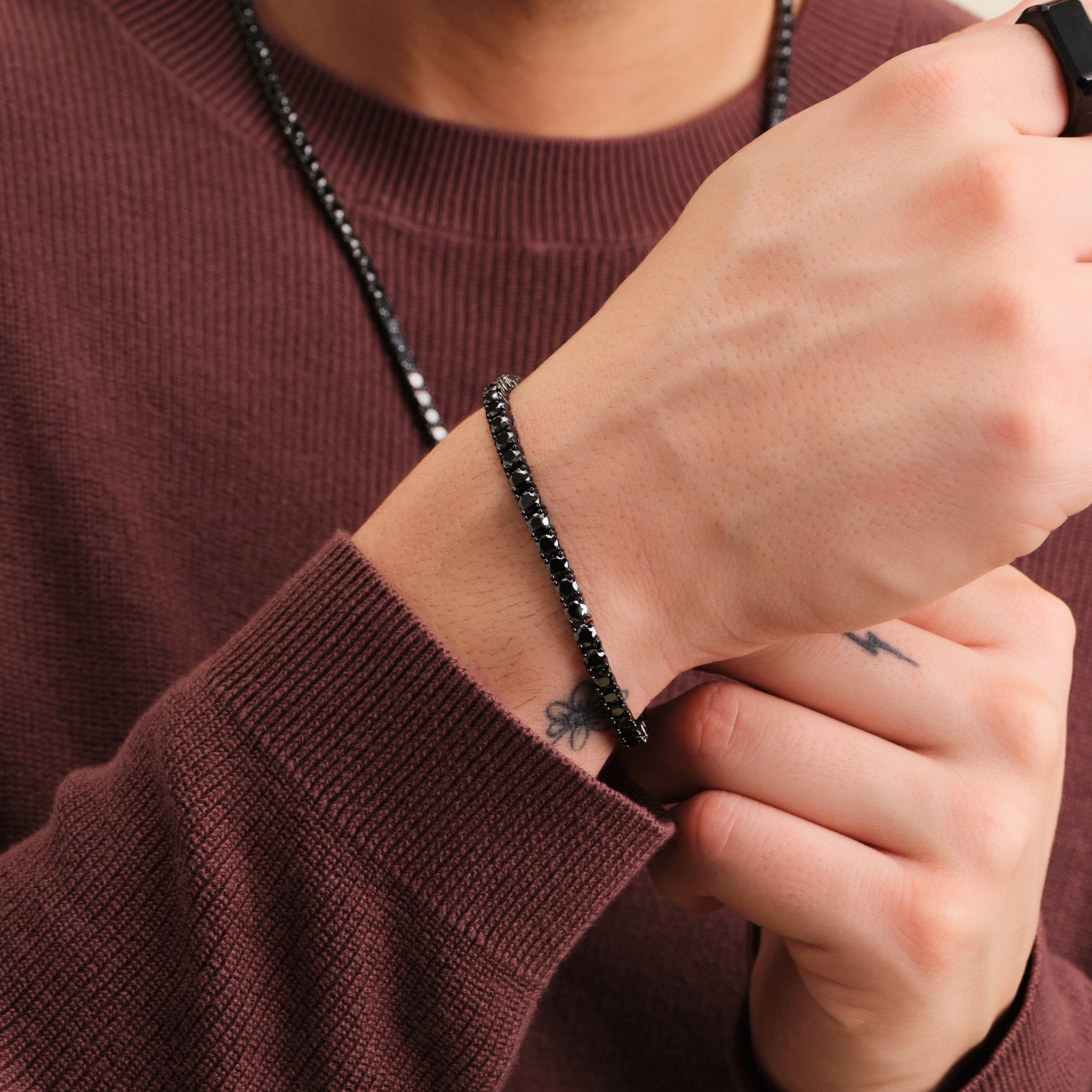 JAXXON Black Avenue Cuff Bracelet | Size Medium/Large