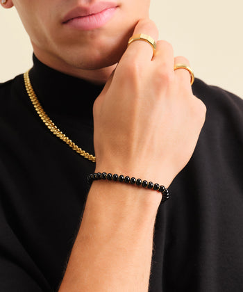 Picture of Onyx Beaded Bracelet - Gold