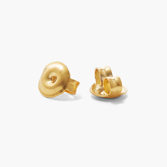 Bezeled Pearl Stud Earrings  Gold - Image 5/7