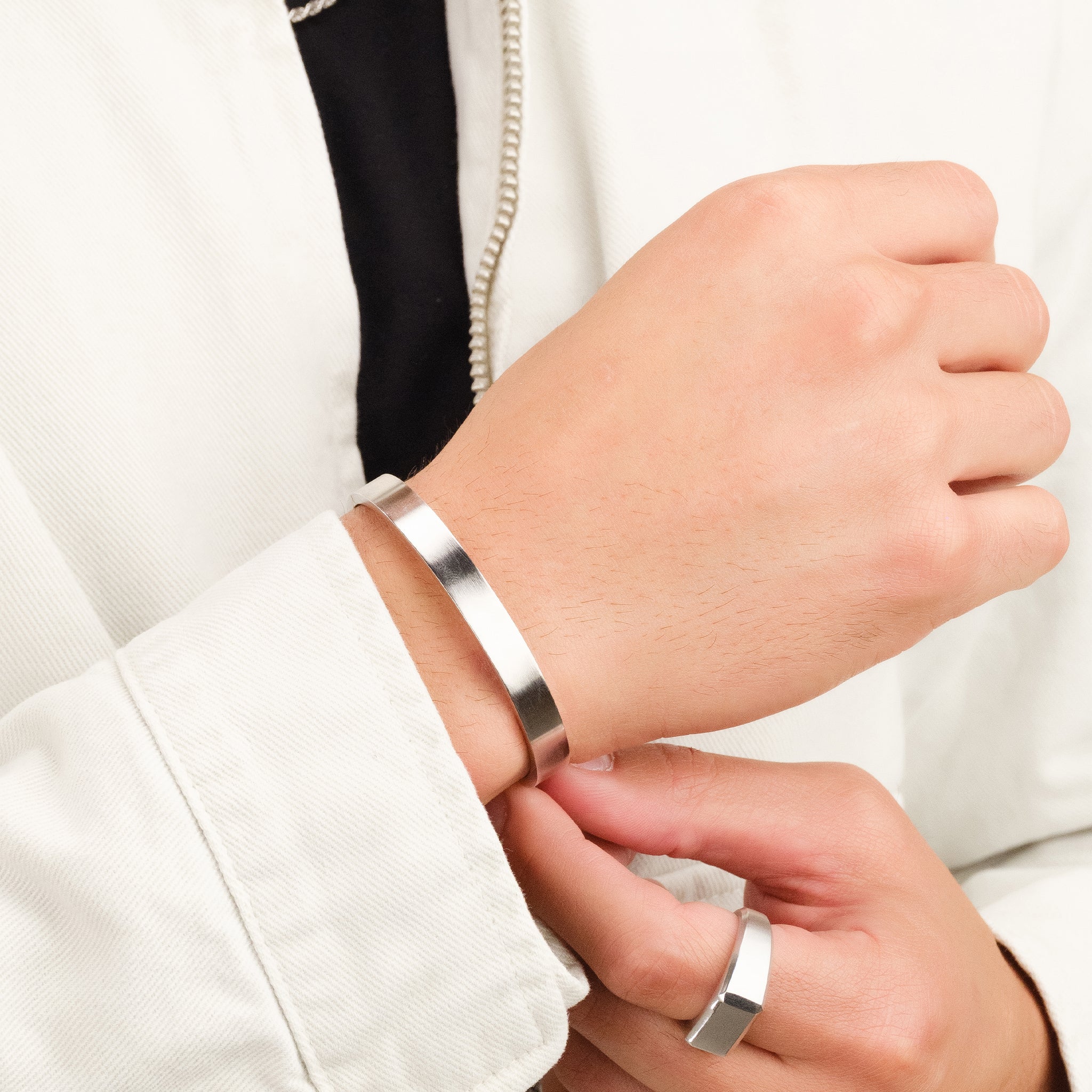 Men's Classic Cuff Bracelet, Sterling Silver Bracelets