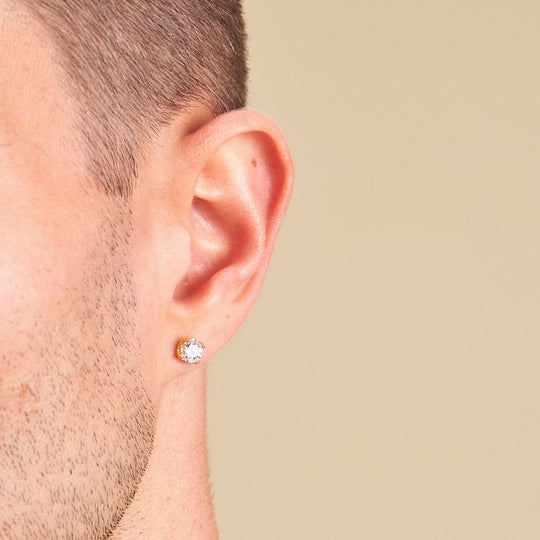 Hanging Cross Stud Earring - Men's Single Earring - JAXXON