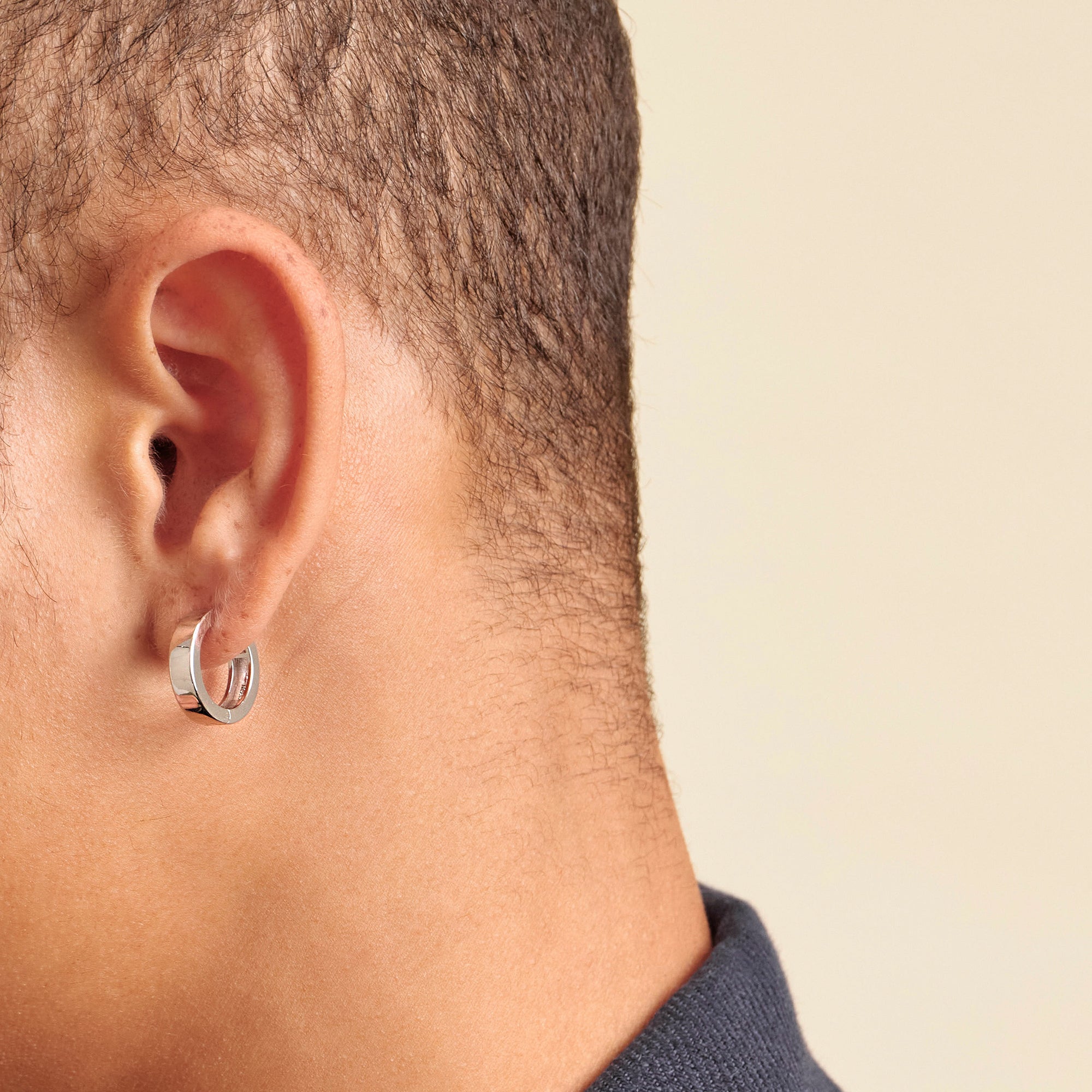 Studded Frame Hoop Earrings - Men's Gold Hoops - JAXXON
