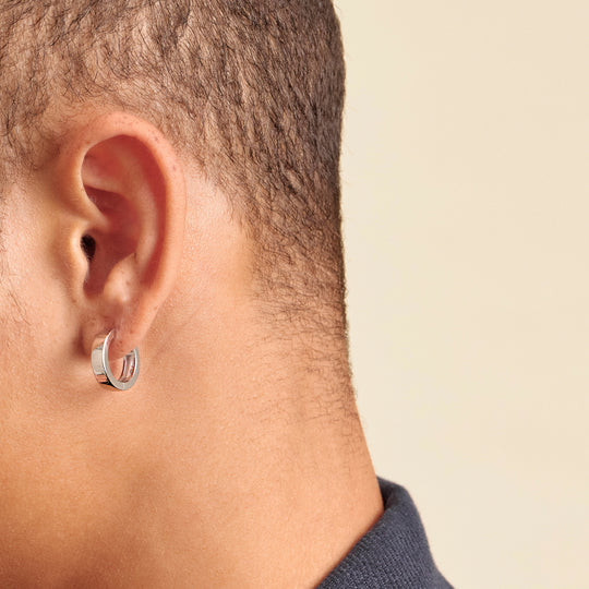 Men's Small Round Cut D/VVS1 Moissanite Hoop Earrings 14K Yellow Gold  Plated | eBay
