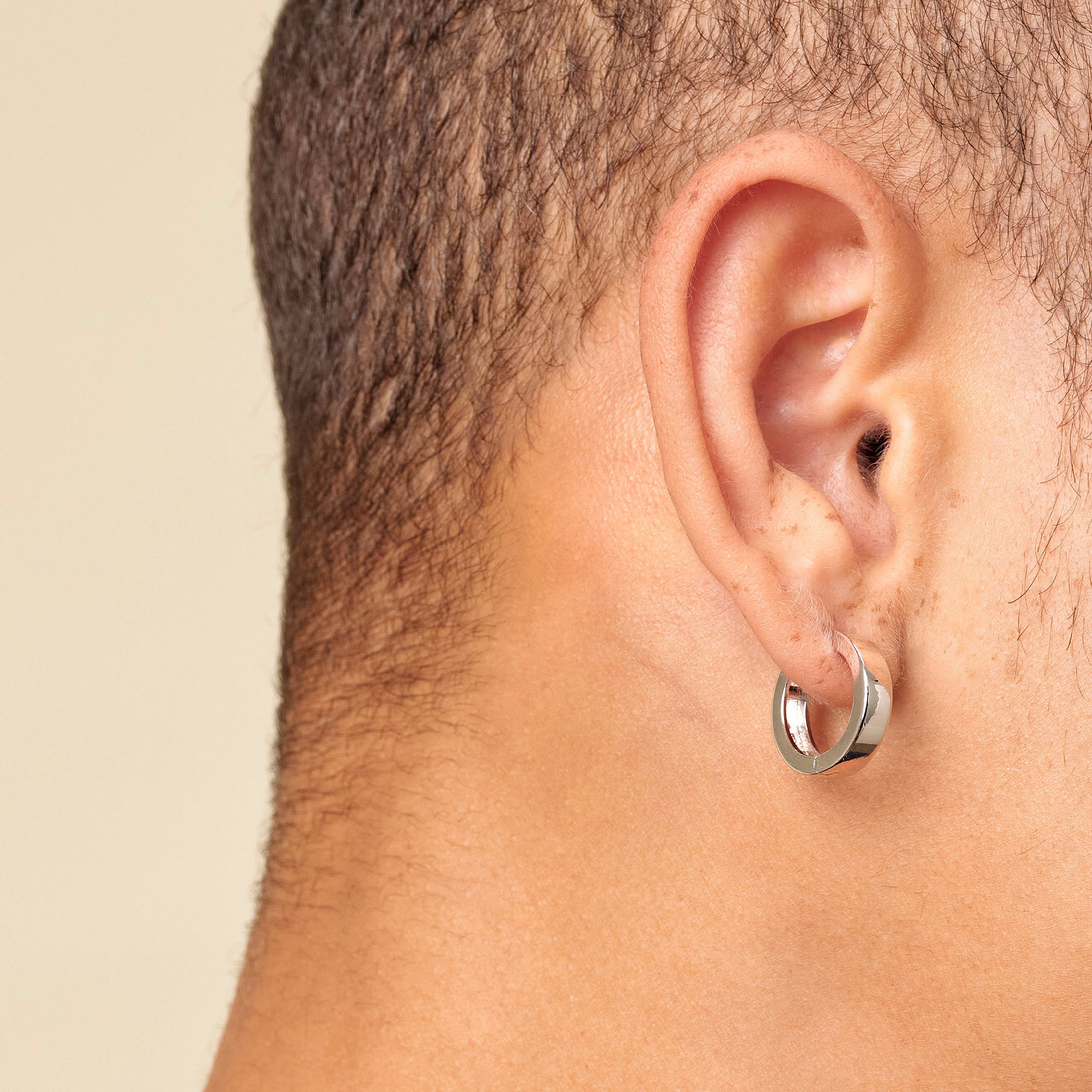 Bezeled Stud Earrings - Silver - JAXXON
