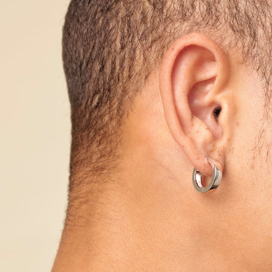 Men's Sterling Silver Hoop Earrings
