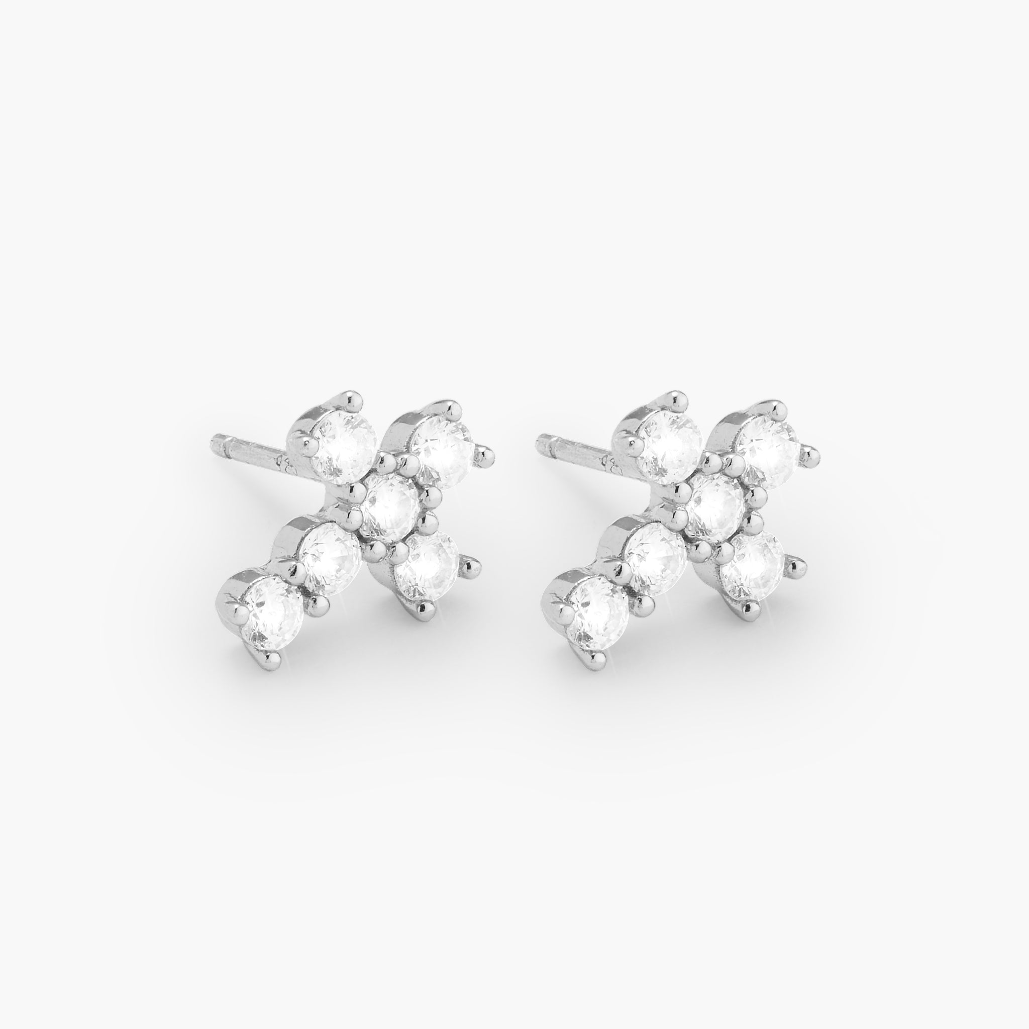 JAXXON Silver Bezeled Stud Earrings