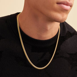 Cuban Link Chain - 5mm - Men's Gold Cuban Chain - JAXXON