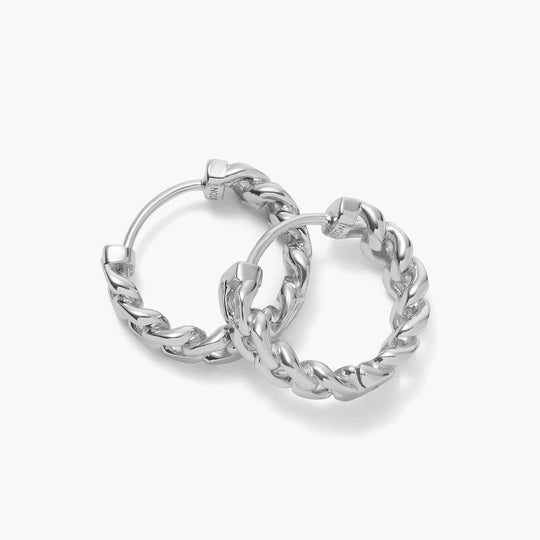 Cuban Link Earrings  Silver - Image 5/7