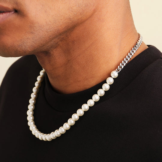 Cuban Link Pearl Necklace  8mm - Image 7/7