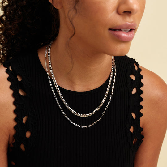 Women's Cuban Link + Paperclip Chain Stack - Image 6/7