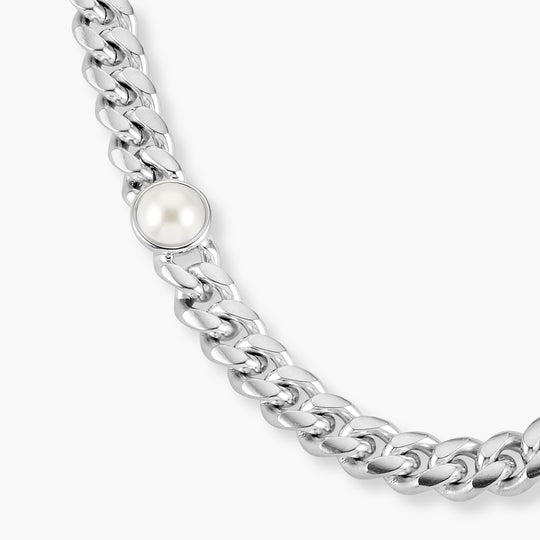 Cuban Link Pearl Inset Chain - Image 5/7