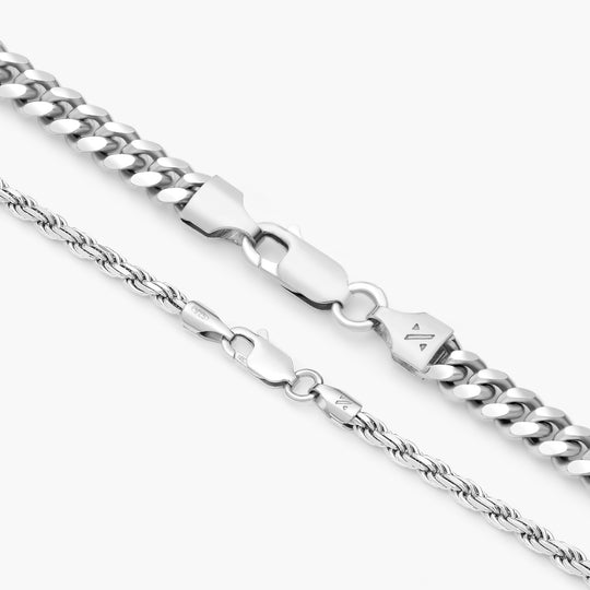 White Gold-Filled Rhodium Cuban Curb Link Chain by Yard, Silver Cable Rolo  Chain, Wholesale Cuban CURB Chain DIY Craft, ROLL-327 Clearance Pricing