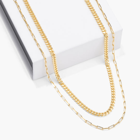 Women's Cuban Link + Paperclip Chain Stack - Image 5/7