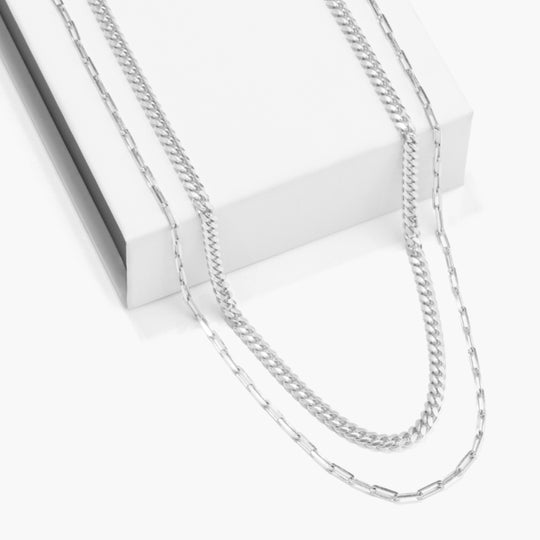 Women's Cuban Link + Paperclip Chain Stack - Image 4/7