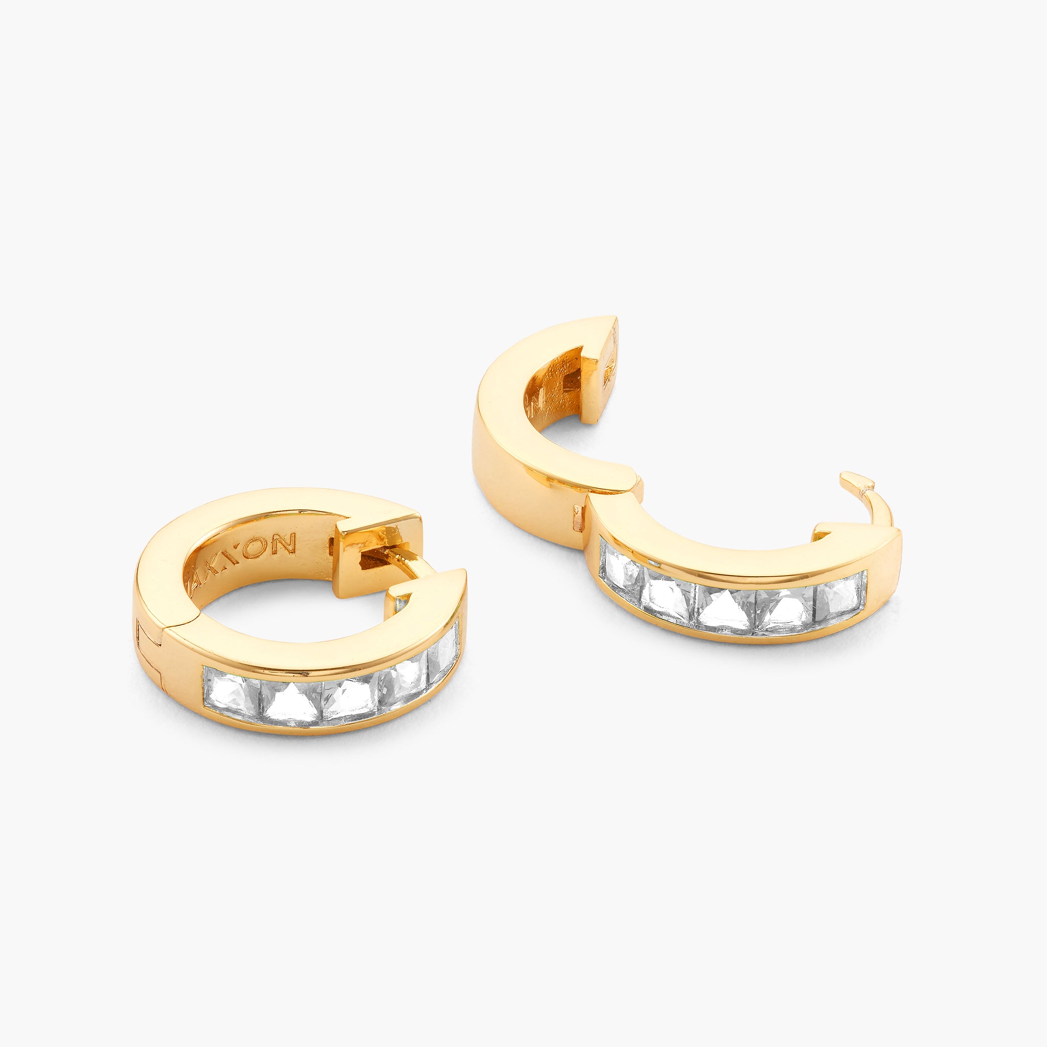 JAXXON Gold Emerald Cut Stud Earrings