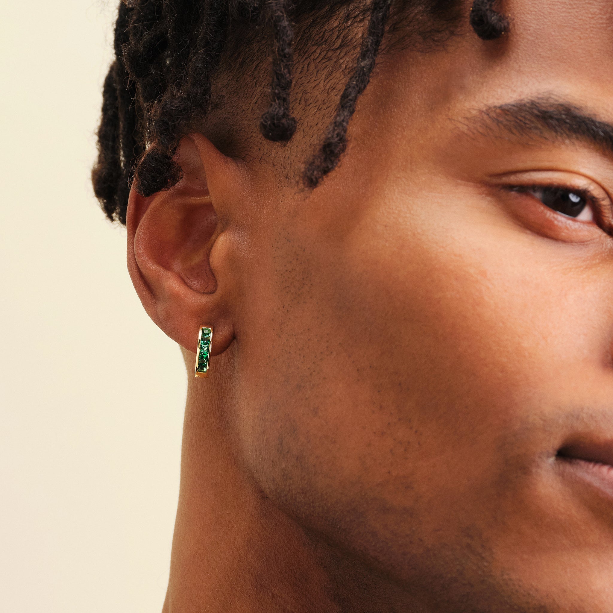 JAXXON Gold Emerald Cut Stud Earrings