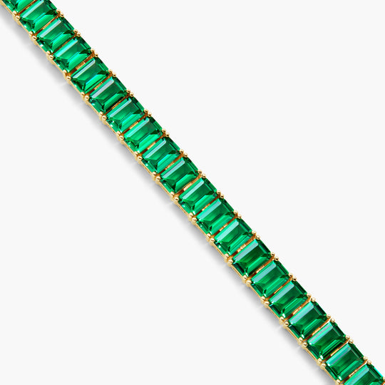 Green Emerald Cut Tennis Bracelet - Image 4/7