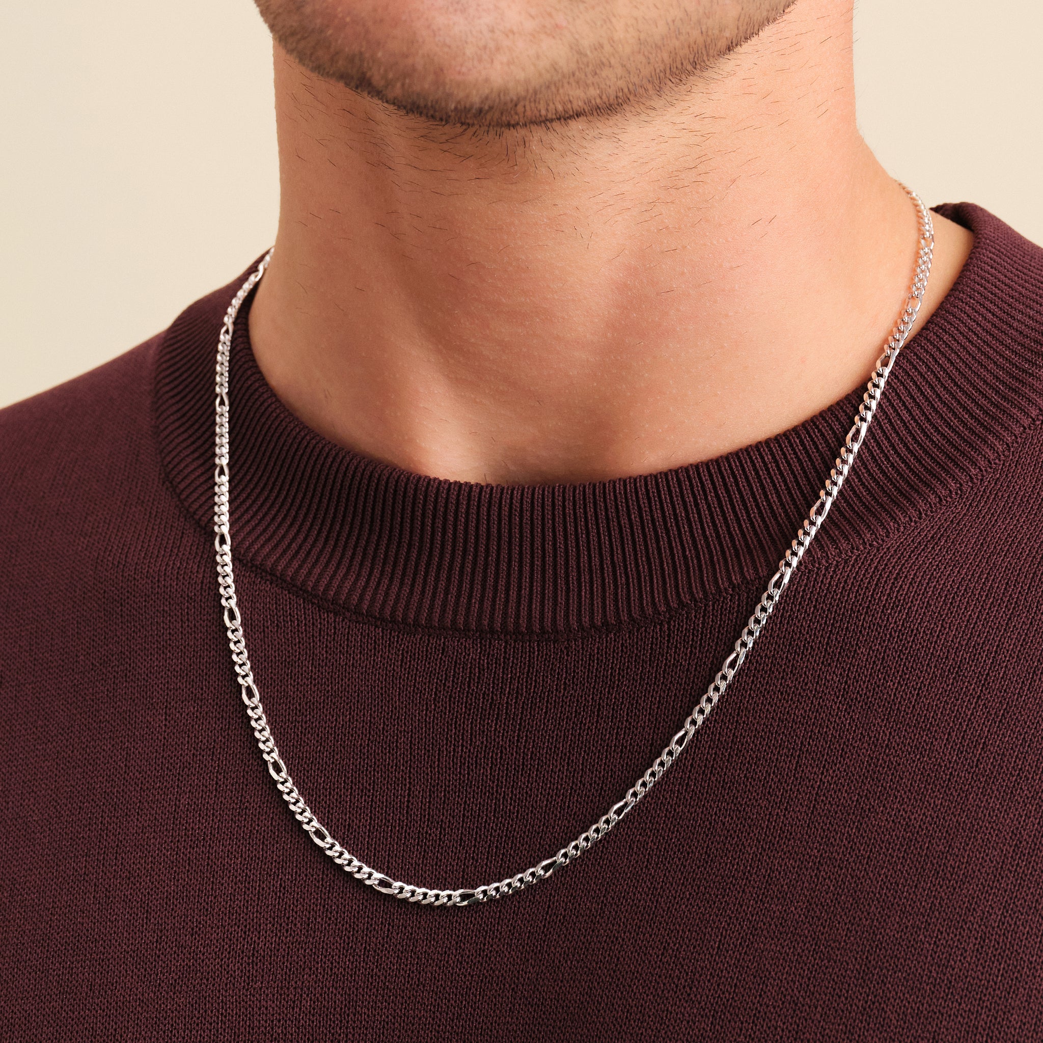 Figaro Chain Necklace - Silver