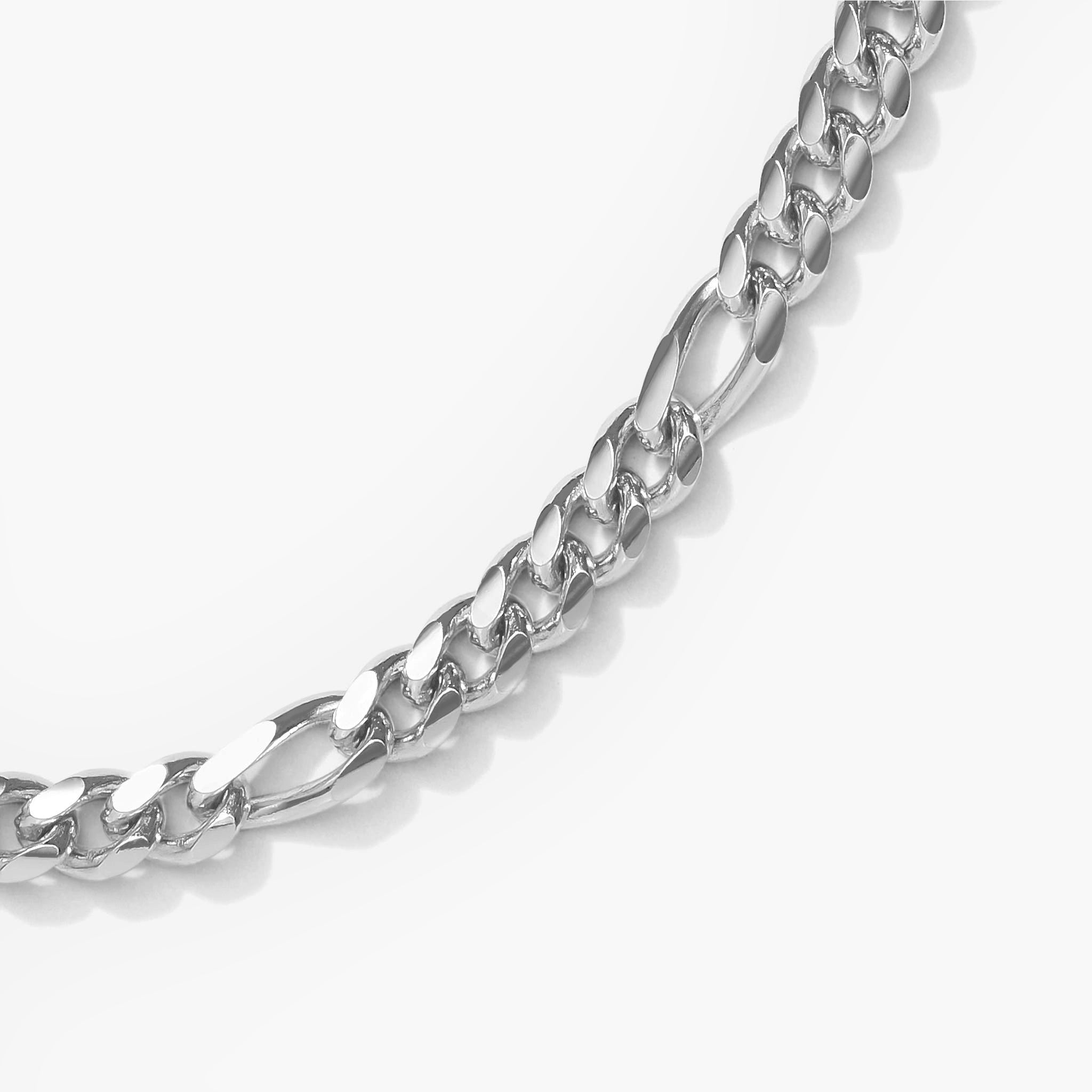 JAXXON 8mm Figaro Silver Bracelet | 8