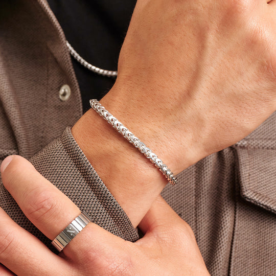 Thin Silver Bracelet - Minimalist Silver Bracelets For Men