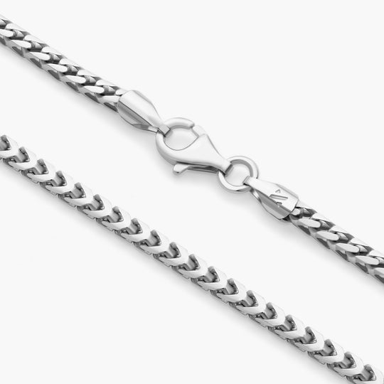 JAXXON 4mm Franco Silver Bracelet | 8