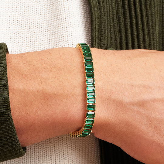 Green Emerald Cut Tennis Bracelet - Image 3/7