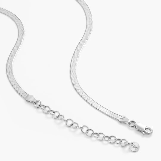 Micro Silver Herringbone Necklace – Simply Blessed Boutique