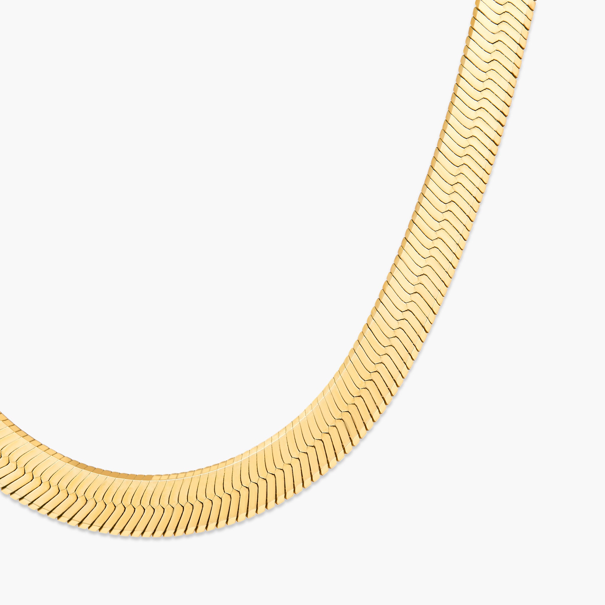 1165 - 5mm Solid Gold Herringbone Necklace