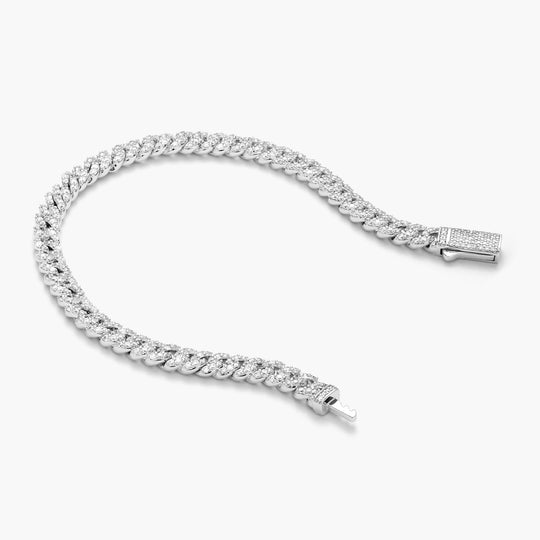 Women's Iced Out Cuban Link Bracelet  Silver - Image 4/6