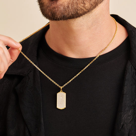 Round Gold Pendant Necklace For Men | Classy Men Collection