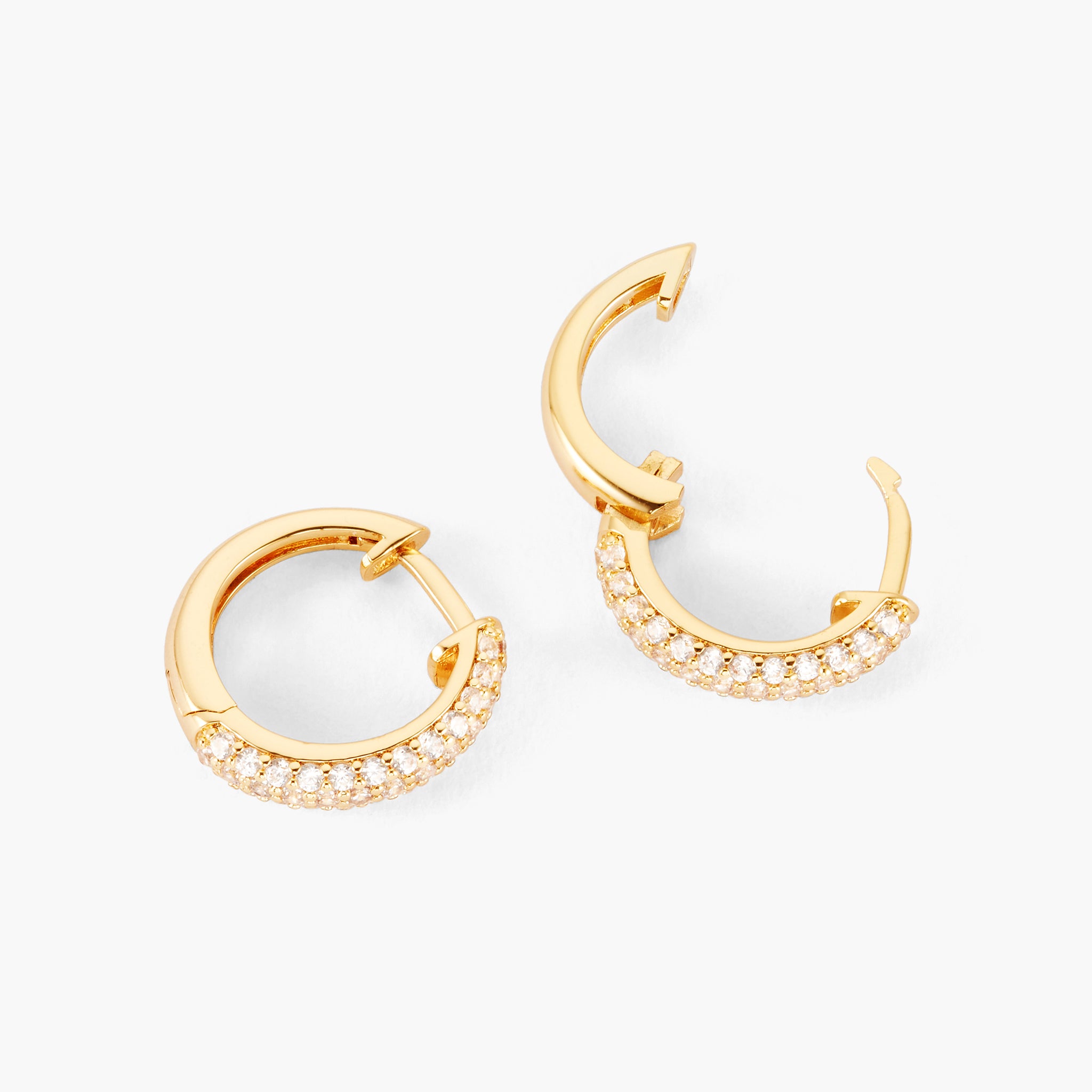 Studded Inset Hoop Earrings - Men's Gold Hoops - JAXXON