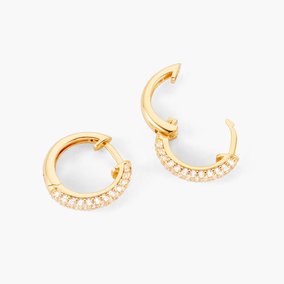 Iced Out Hoop Earrings - Gold - JAXXON