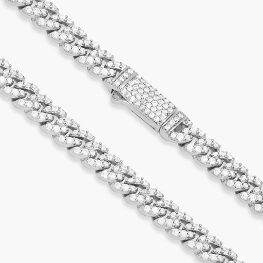Women's Iced Out Cuban Link Chain  Silver - Image 4/7