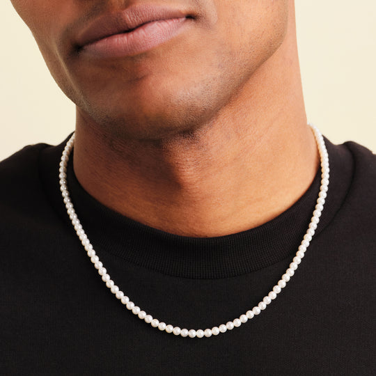 JAXXON 4mm Classic Pearl Necklace Silver | 20/22