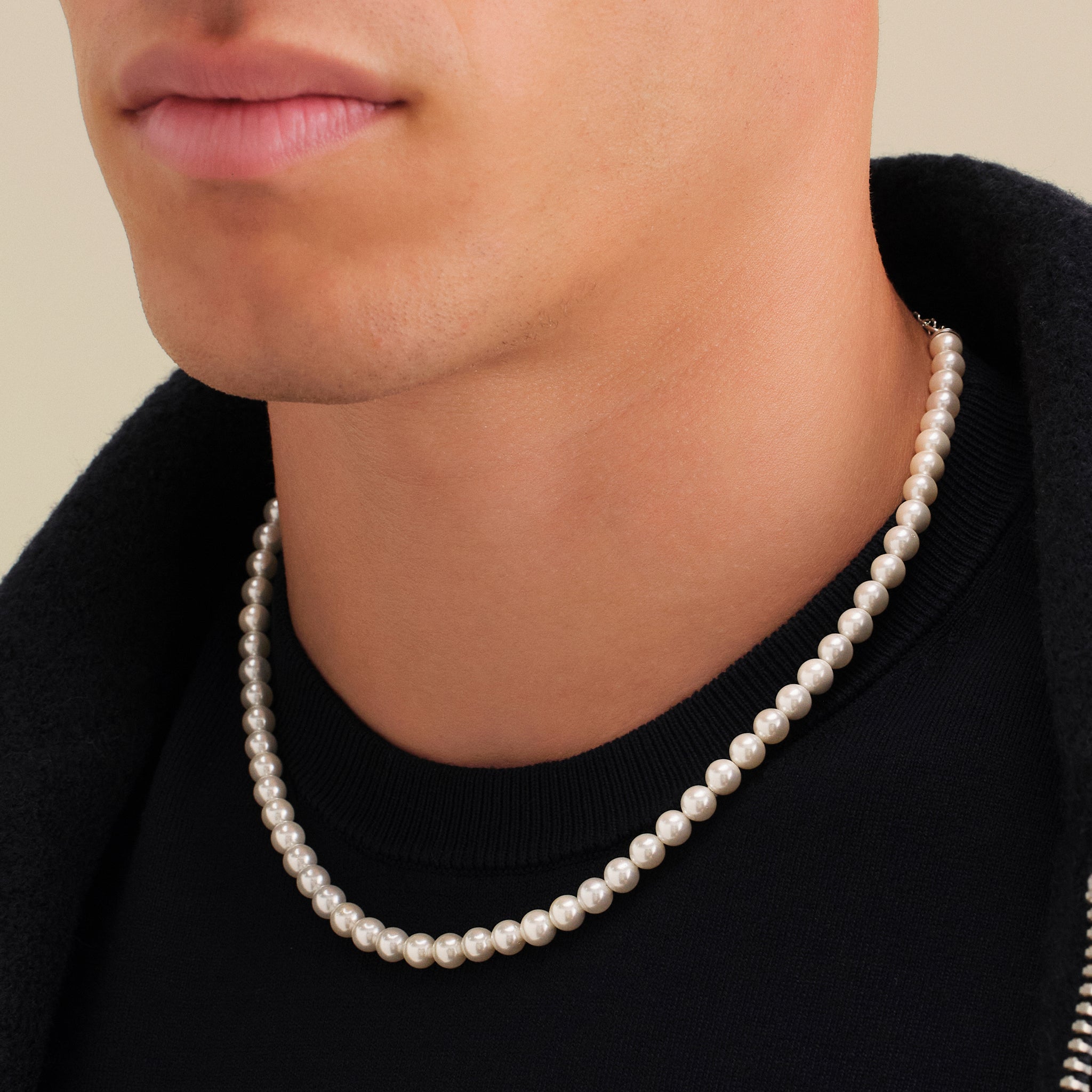 Buy Pearls Necklace for Men, Stacking Round Pearl Choker, Beaded Chain,  Couple Jewelry, Tarnish Free, Gift for Brother, Son, Boyfriend Online in  India - Etsy