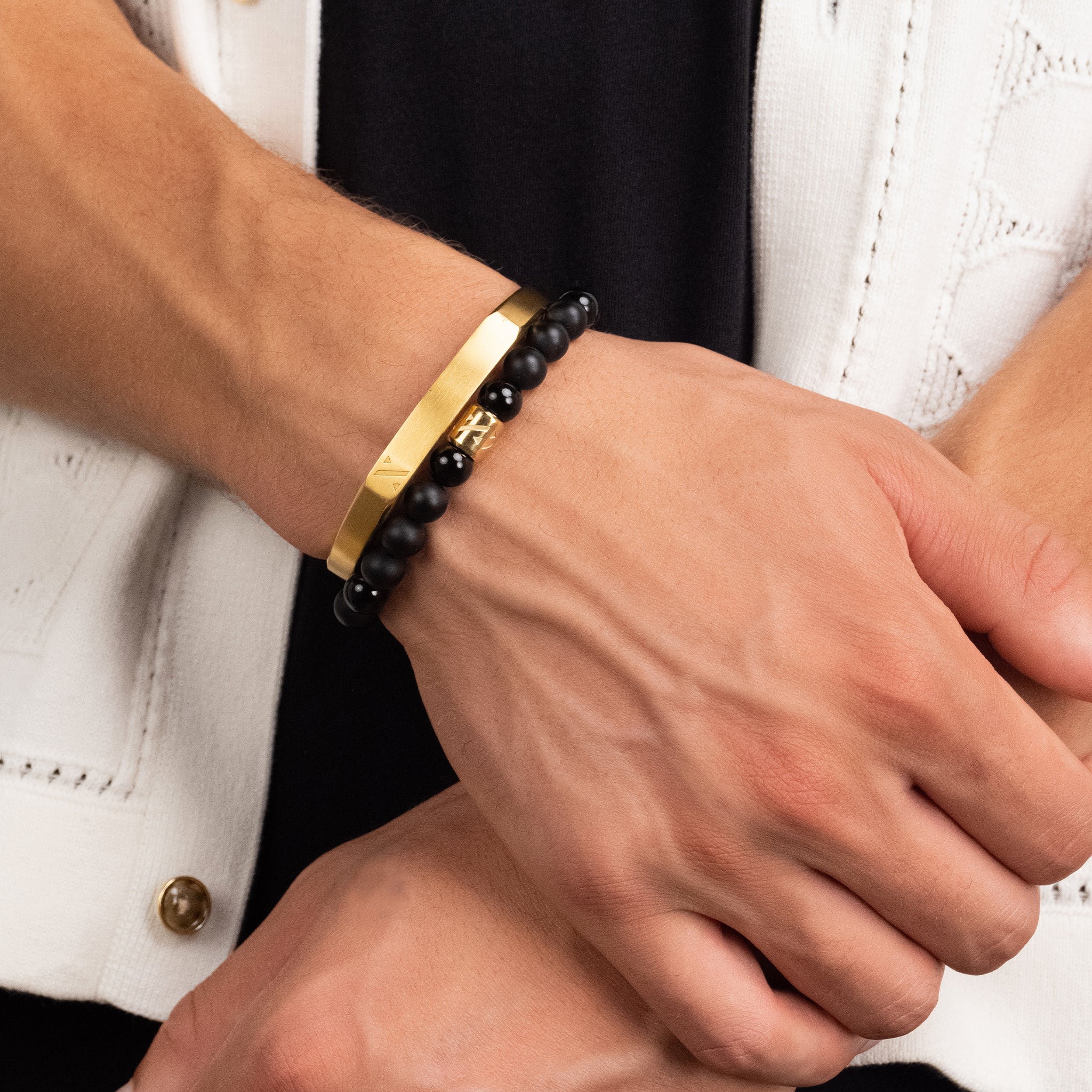 Classic Cuff Bracelet - Men's Gold Cuff - JAXXON