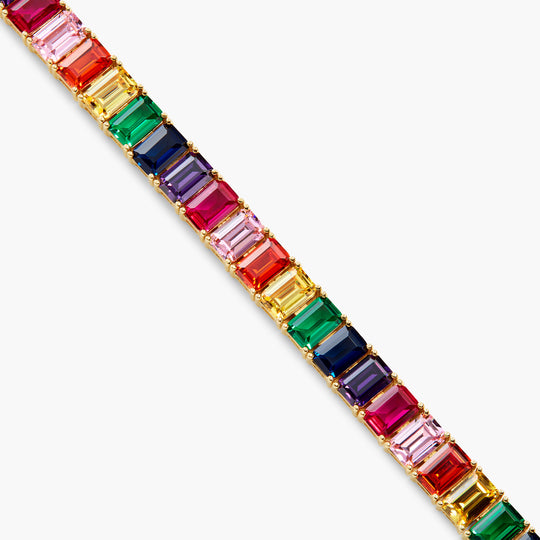 Multicolor Emerald Cut Tennis Bracelet - Image 5/6