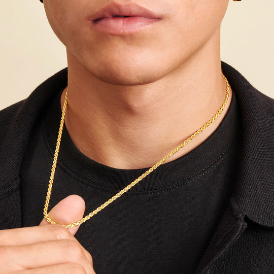 Gold Chain for Men Gold Necklace 2.5mm Mens Gold Chain Gold