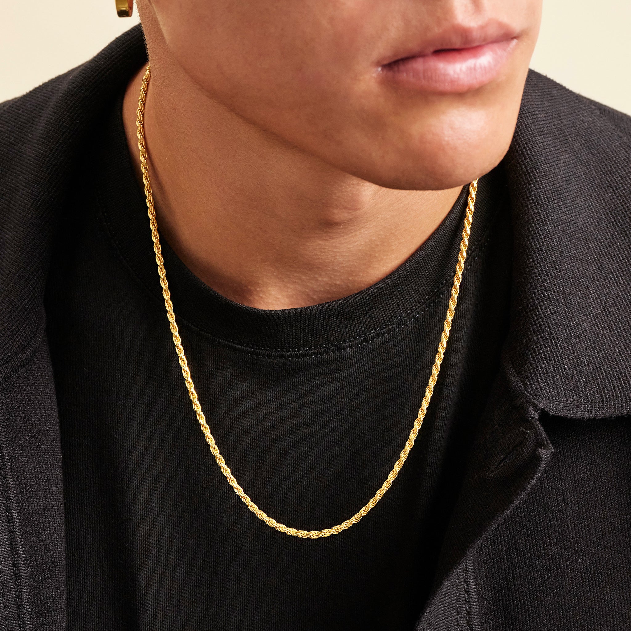 10K Solid Yellow Gold Rope Chain Necklace for Men - Gold Depot Inc