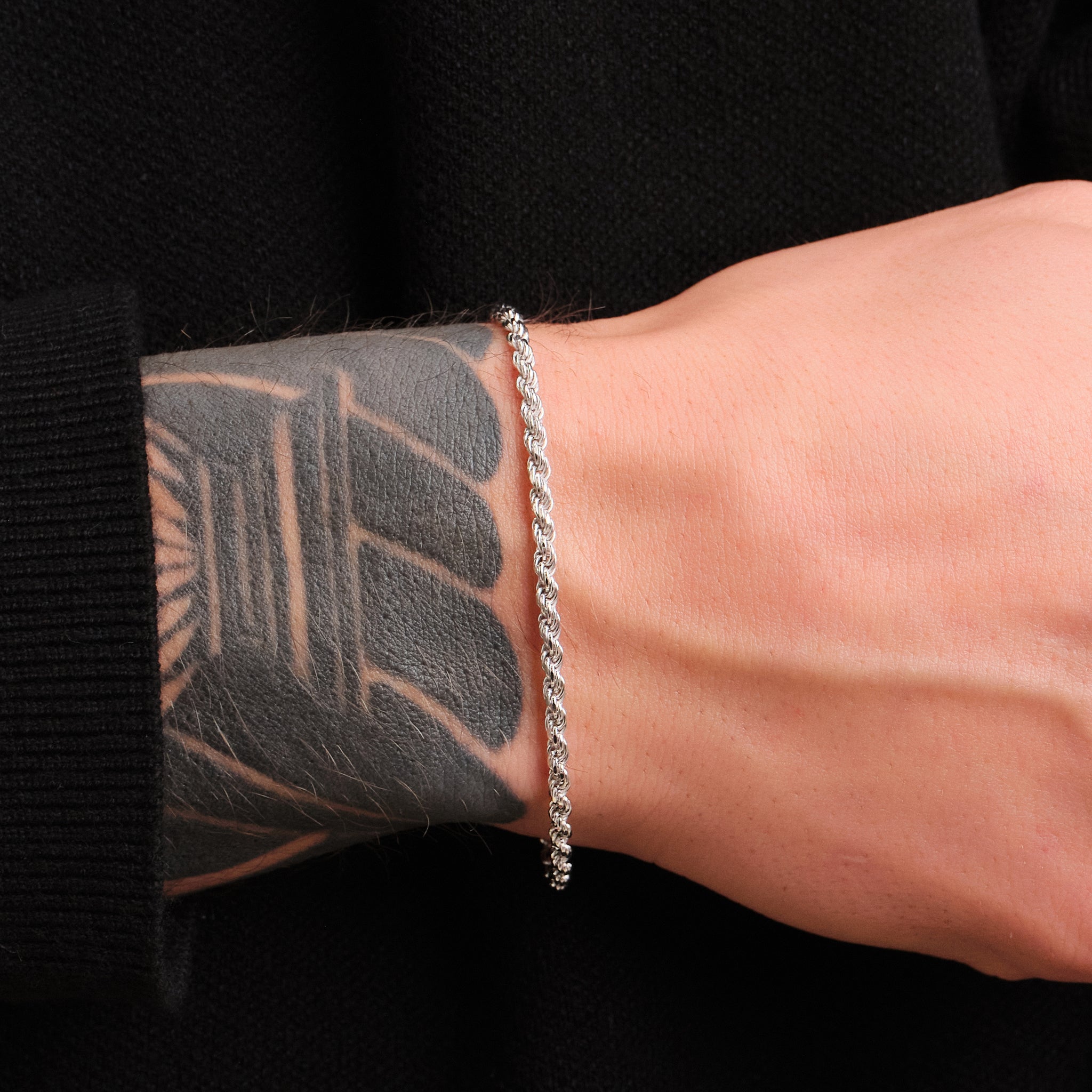 Men's Thin Silver Bracelet