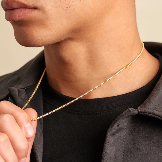 M Men Style Stainless Steel Mens Box Chain Necklace Gold-plated Plated  Stainless Steel Chain Price in India - Buy M Men Style Stainless Steel Mens Box  Chain Necklace Gold-plated Plated Stainless Steel